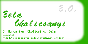 bela okolicsanyi business card